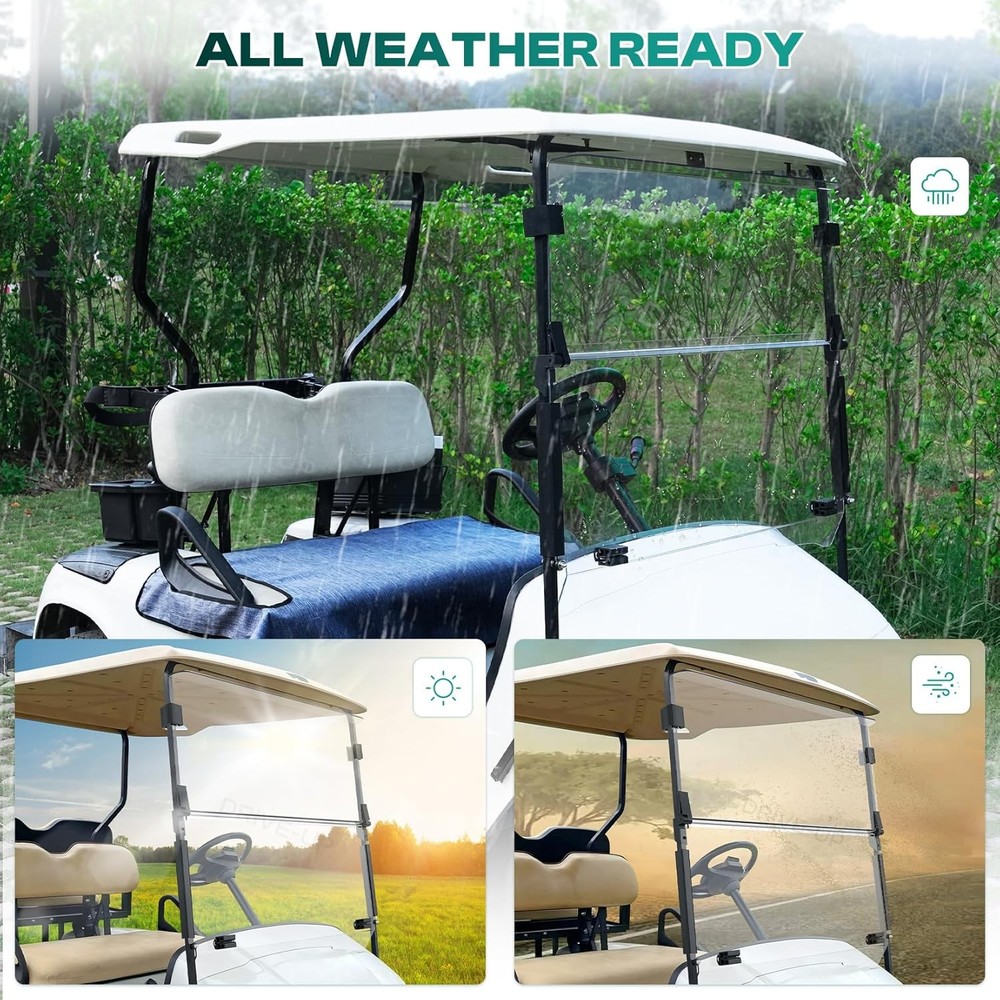 EZGO TXT Windshield Foldable Clear 1995-2013