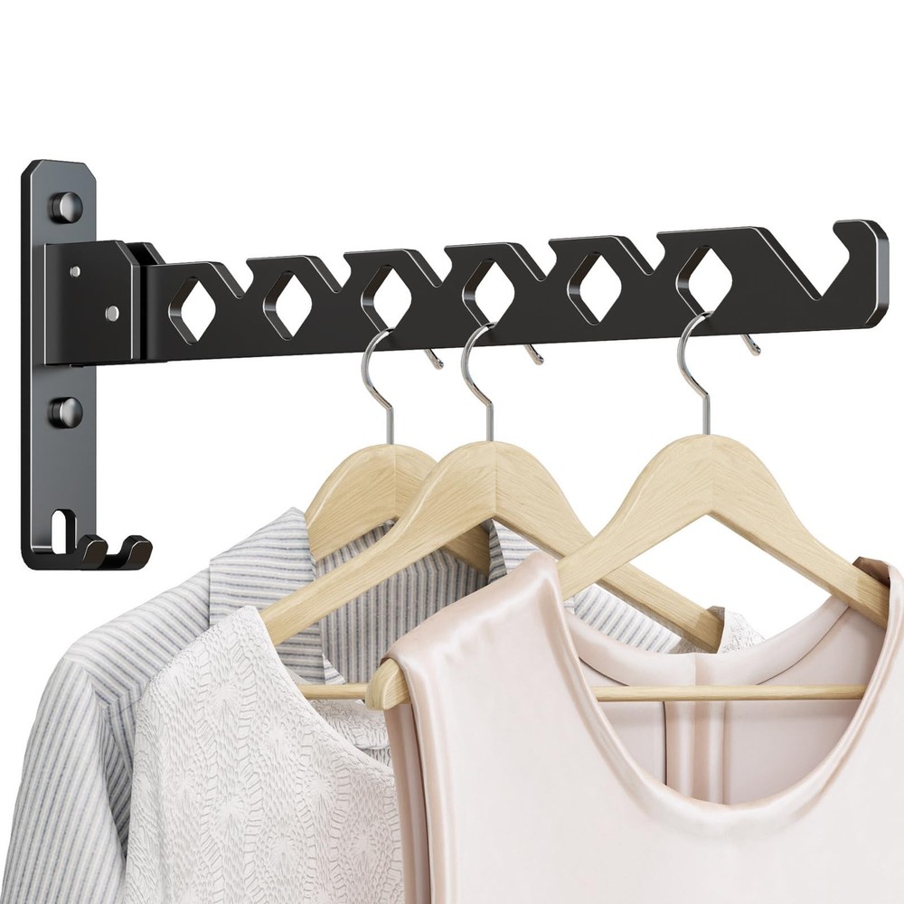 Wall Mounted Clothes Drying Rack, Wall Clothes Hanger Foldable, Laundry Hange...