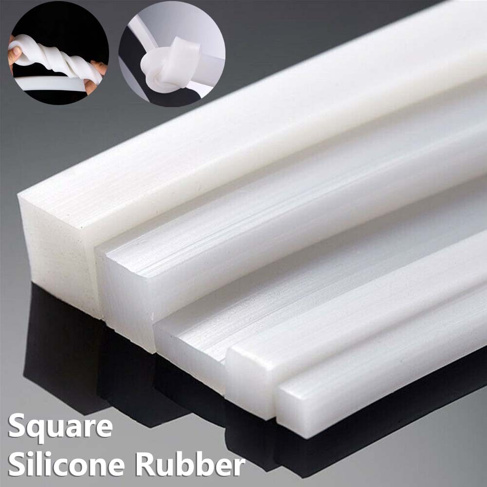 Solid Silicone Rubber Strip Waterproof Heat Resistant Sealing Square White Strip