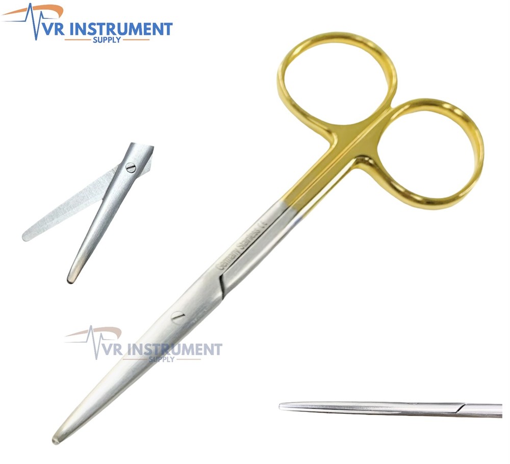 T/C Germany Tungsten Carbide Inserts Metzenbaum Scissors Straight 4" Blunt/Blunt