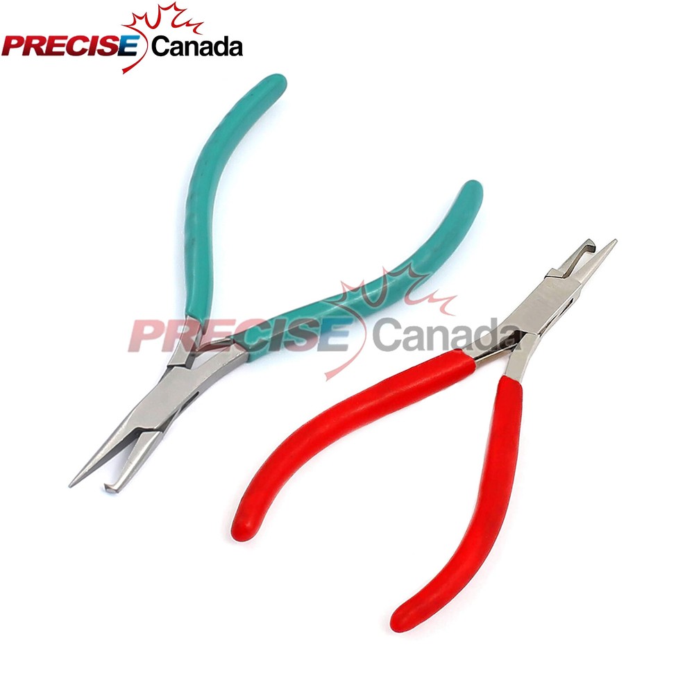 2Pc FINE Tip SPLIT RING PLIERS ~Opener/Splitter 5" Jewelry Craft TOOL Spring Jaw