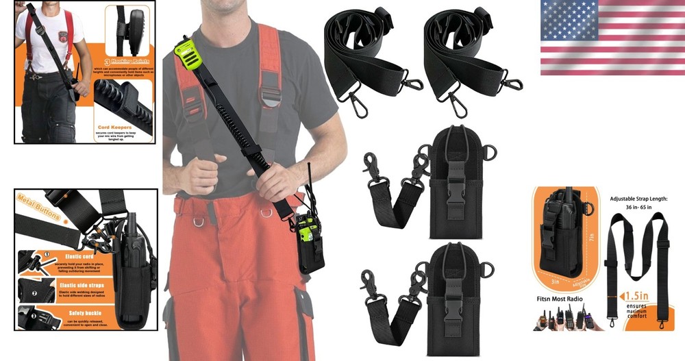 Firefighter Radio Strap Set with Mic Holder