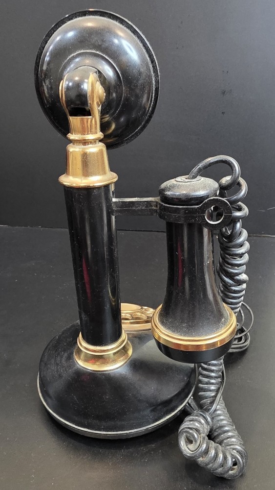Vintage Candlestick Telephone Black Plastic. Untested.