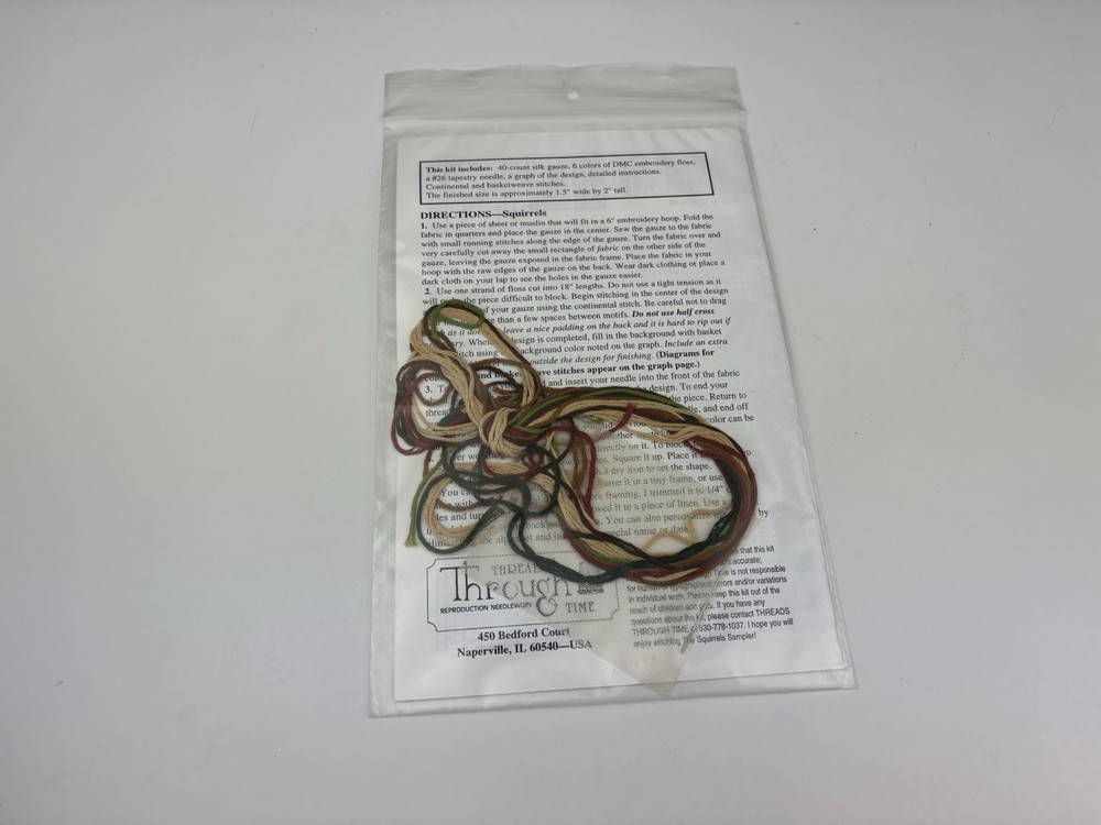 Threads Through Time The Squirrel Sampler Needlepoint Pattern Kit 6S