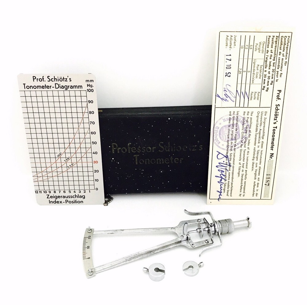 Used Professor Schioetz's Tonometer With Original Certification # 1187