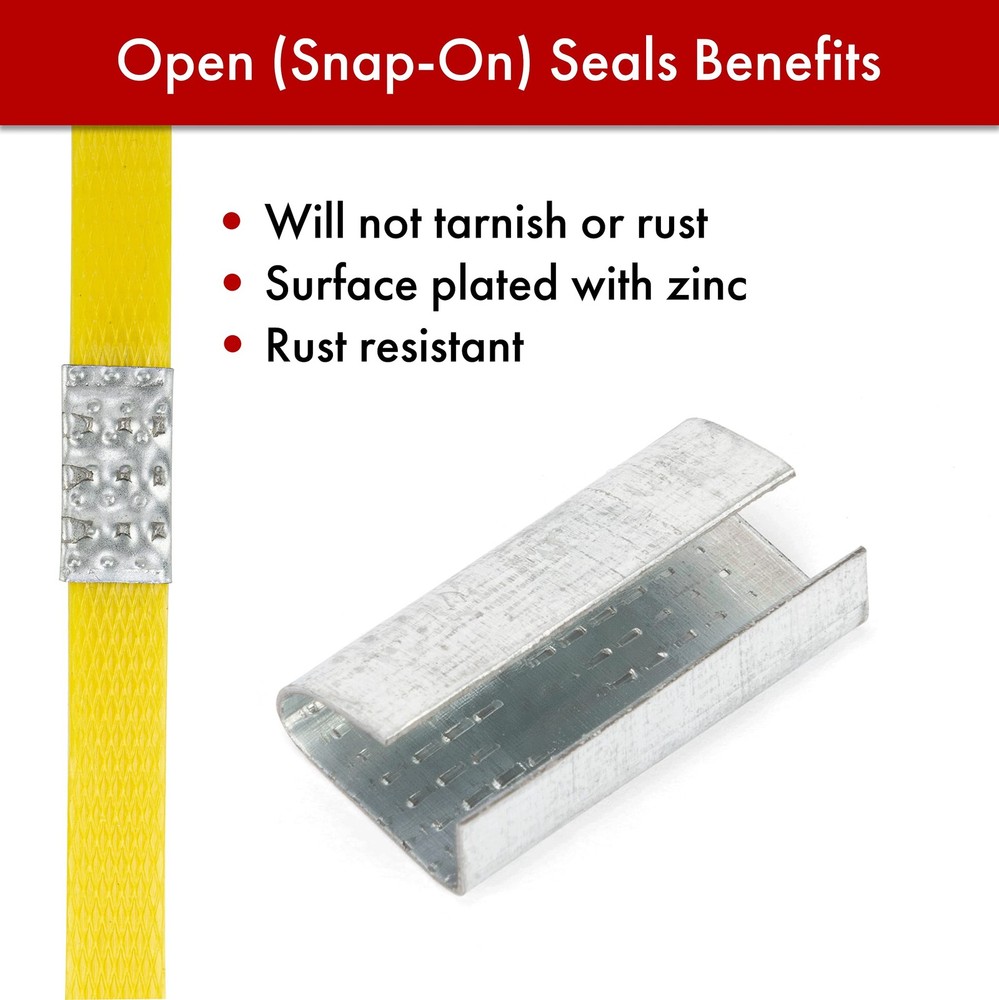 Gresdent Open Seals for 1/2" Strap Width 1/2 inch width, 100pcs seals