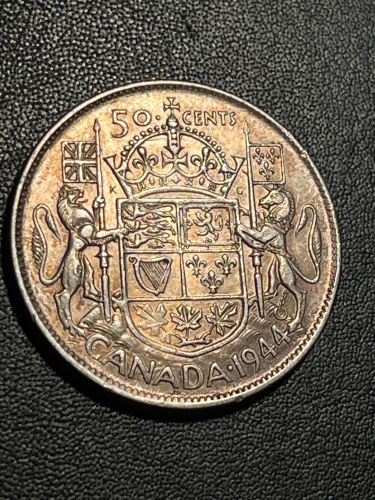1944 Canada Half Dollar Silver Coin Nice AU+