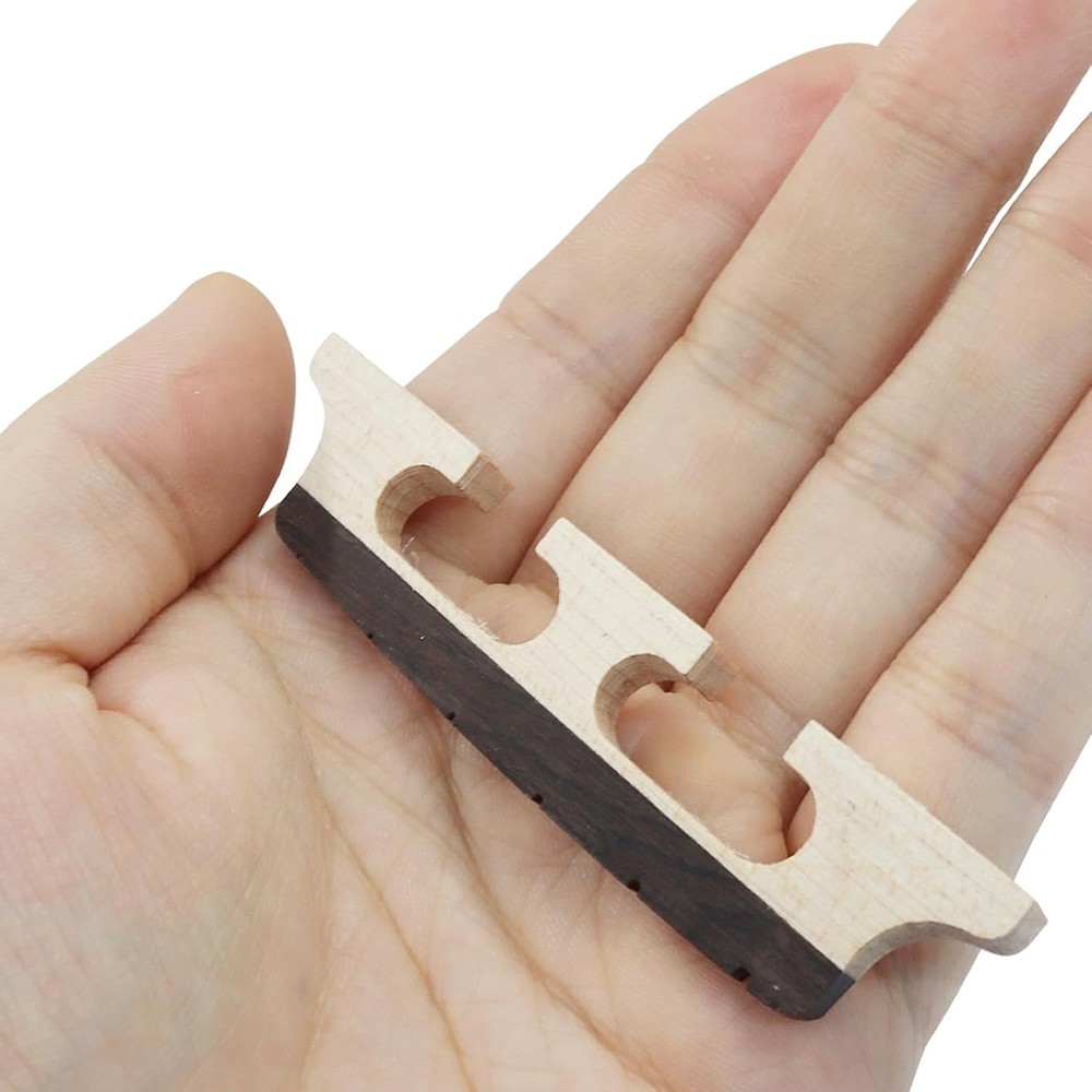 6-String Banjo Bridge - Ebony Maple Replacement for Enhanced Sound