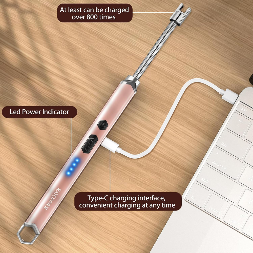 RAYONNER Lighter Electric Candle Lighter Rechargeable USB Lighter Long Flexible
