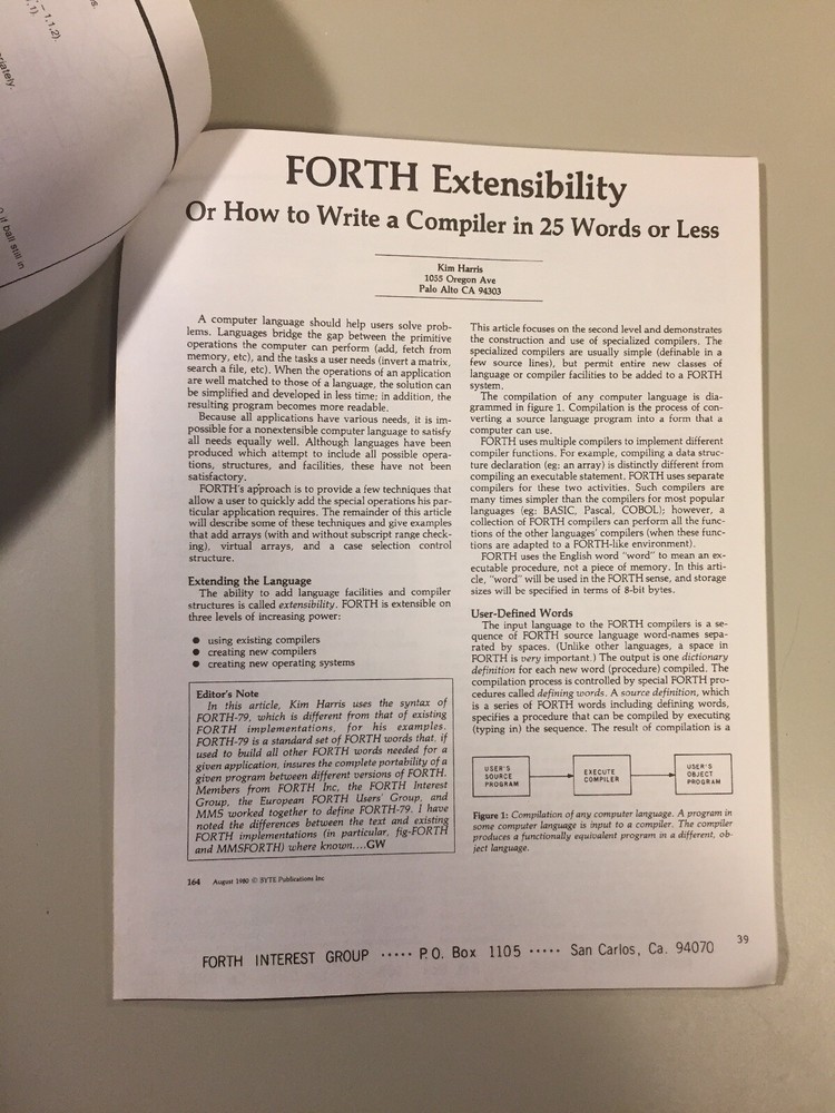 Vintage 1980 Forth Interest Group BYTE Magazine Forth Language Reprints