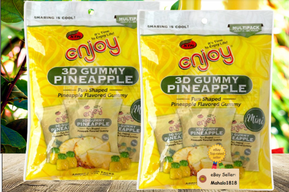 Two Enjoy 3D Pineapple Gummy Candy - 8 Pack Multipack, Fun Shaped, 2  bag