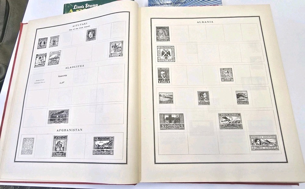 Antique 1933 Modern Postage Stamp Album 11x9.5 Stamps Removed On Some Pages