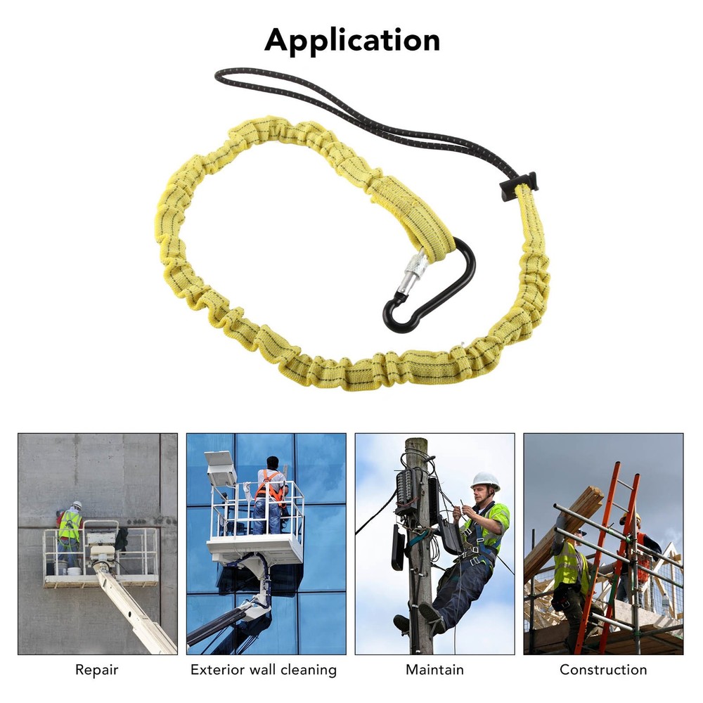 Yellow Tool Safety Tether Nylon Tool Lanyard Climbing Rope For Construction