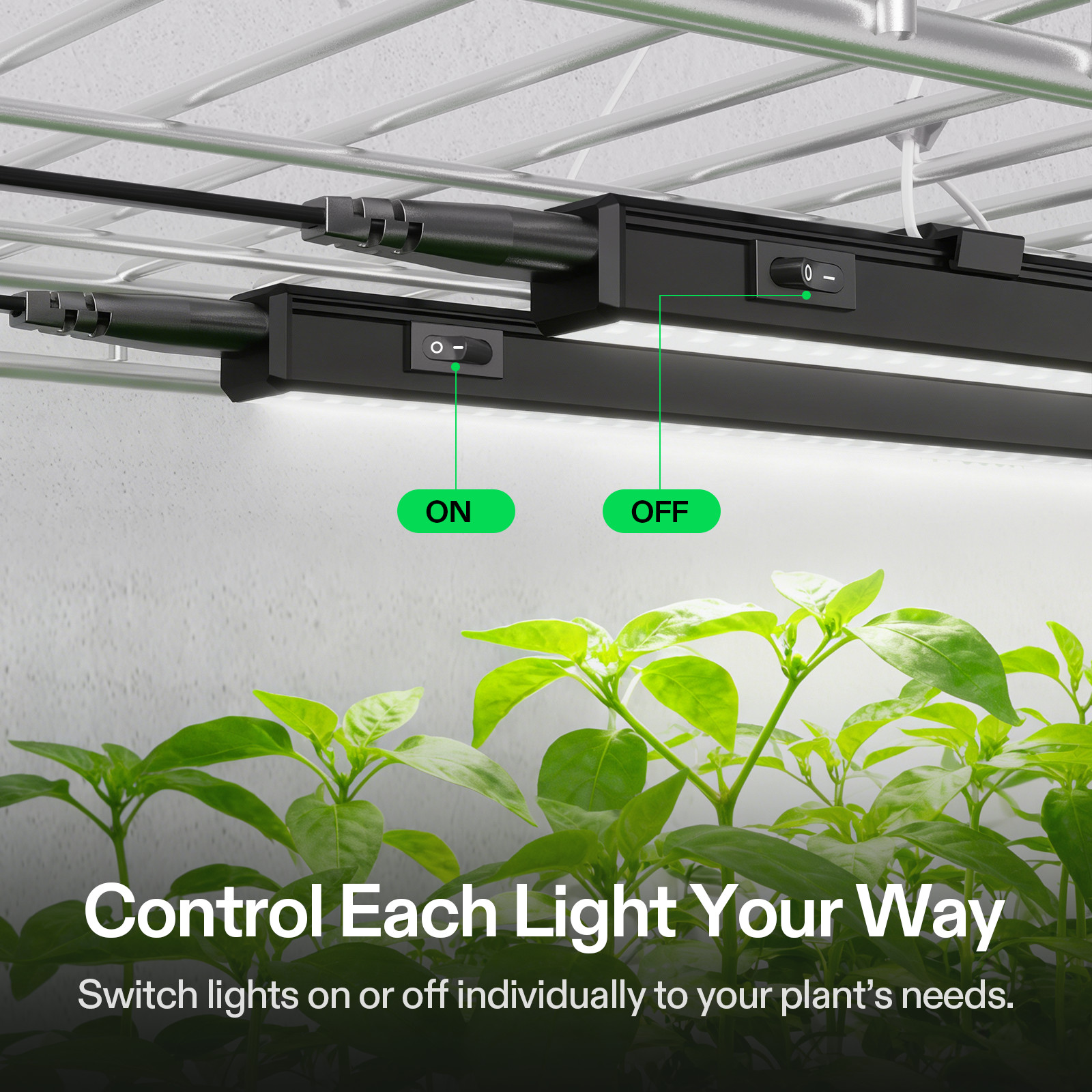 VIVOSUN 2FT T5 Linear LED Grow Light Strip Full Spectrum Dimmable for Seeding