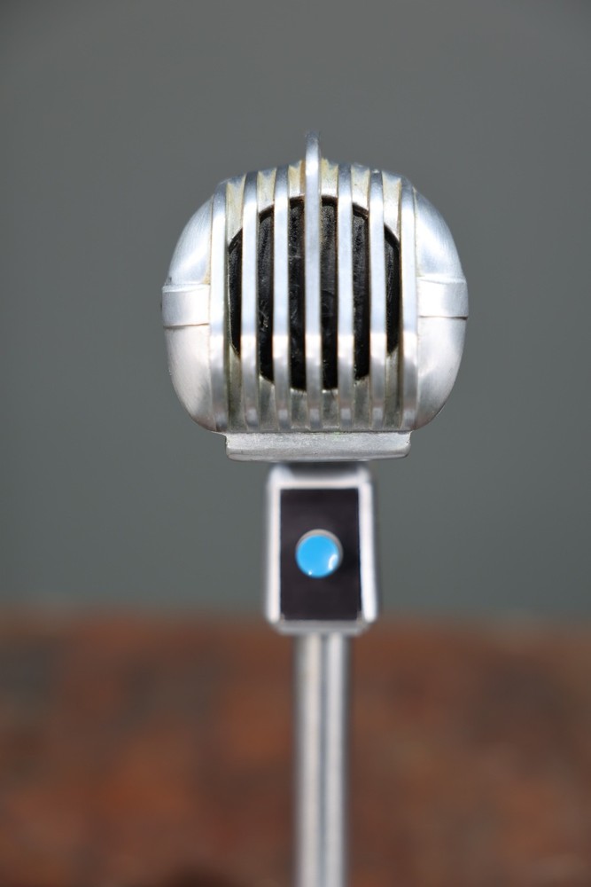 Vintage Turner Microphone 33D Dynamic w/ Stand Art Deco