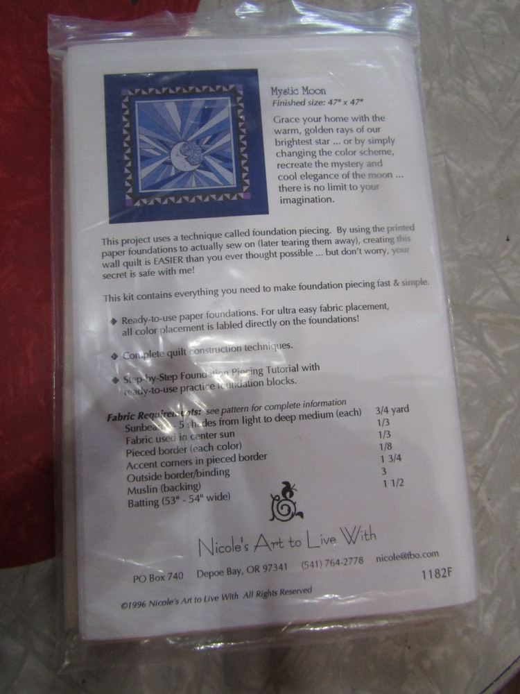 TWO PATTERNS Uncut AZTEC SUN & WOOD QUILT/WALL HANGING Quilting PATTERN