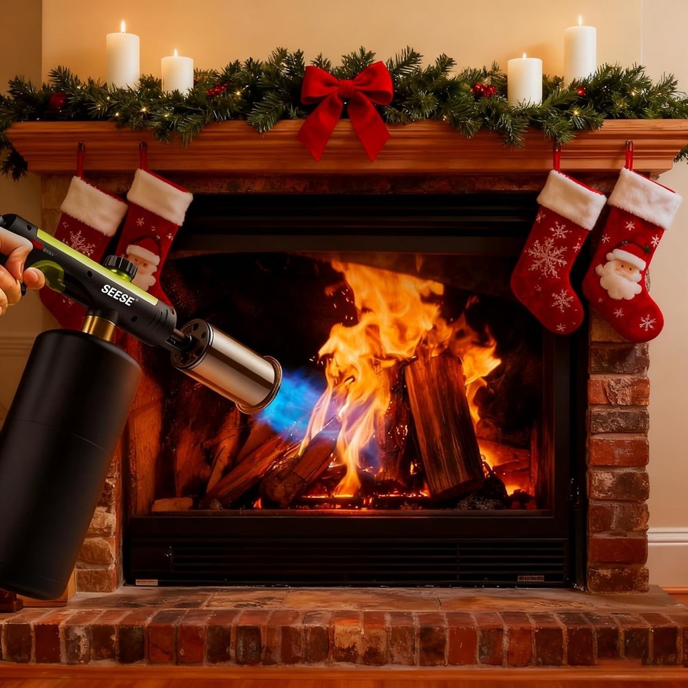Powerful Propane Torch Gun,Kitchen Cooking Torch With One-Touch Max Fire, Cha...