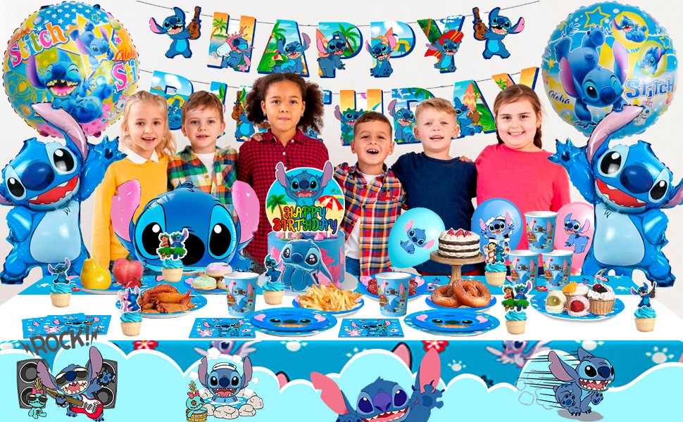 Lilo & Stitch Party Decorations Disney Birthday Party Balloons Tablecloth Plate