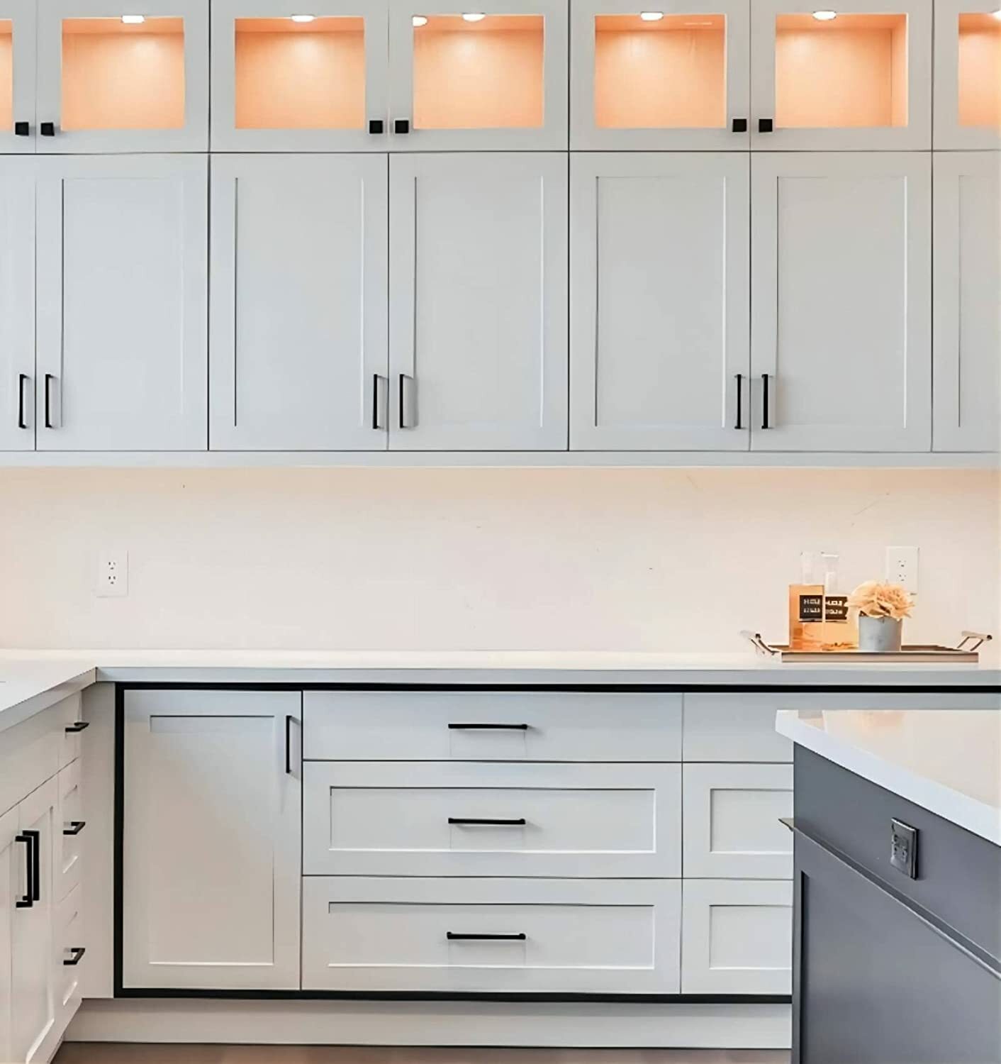 Modern Cabinet Handles Matte Black Kitchen Drawer Stainless Steel Square Pulls