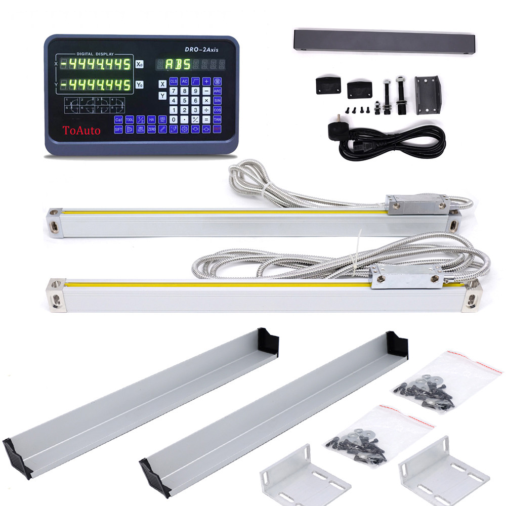 2 Axis Digital Readout DRO Display 8" 38" 5um Linear Scale Encoder CNC, US STOCK