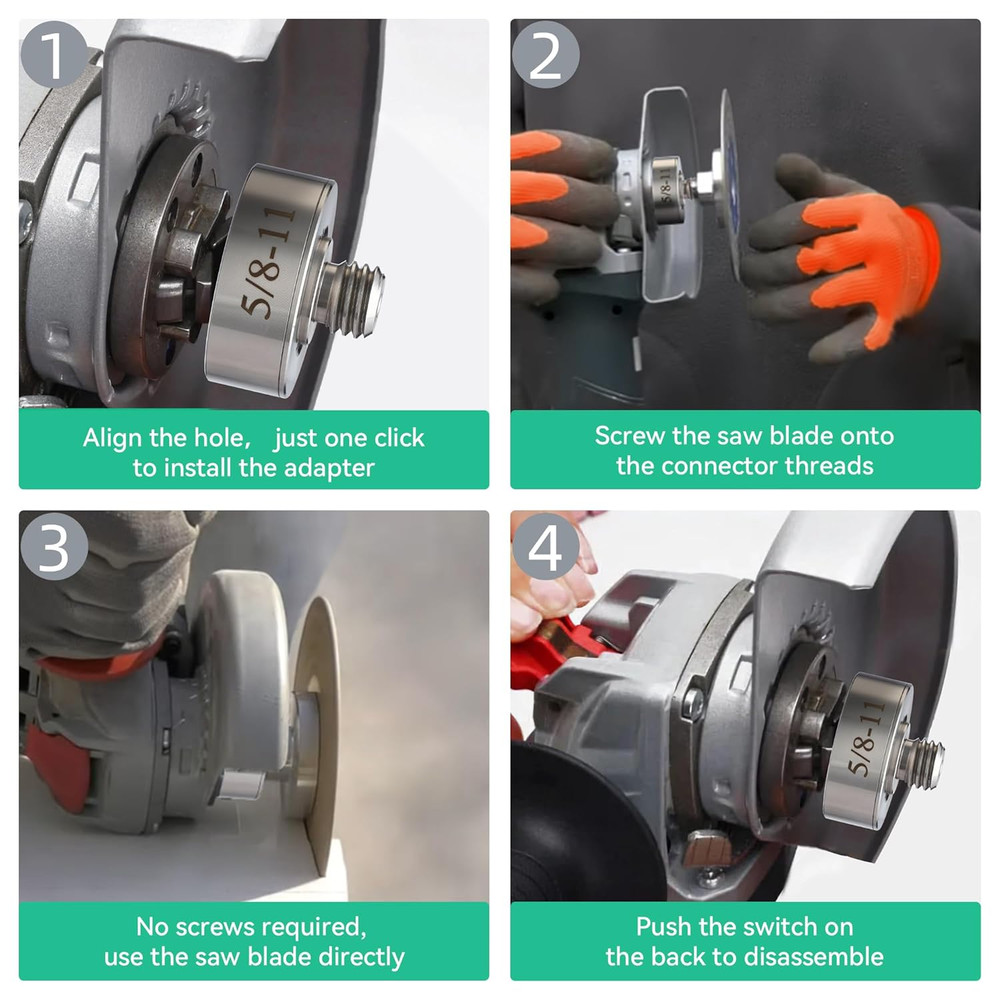 Grinder Lock to 5/8''-11 Thread, Compatible with XLOCK Angle Grinder Cutting Bla