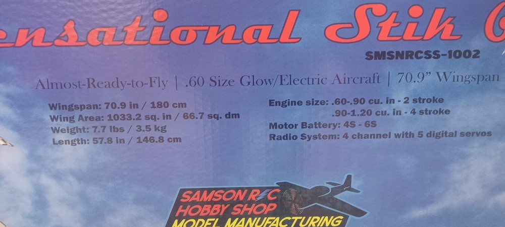 60 SIZE SENSATIONAL STIK ARF BALSA RC AIRPLANE!!!!