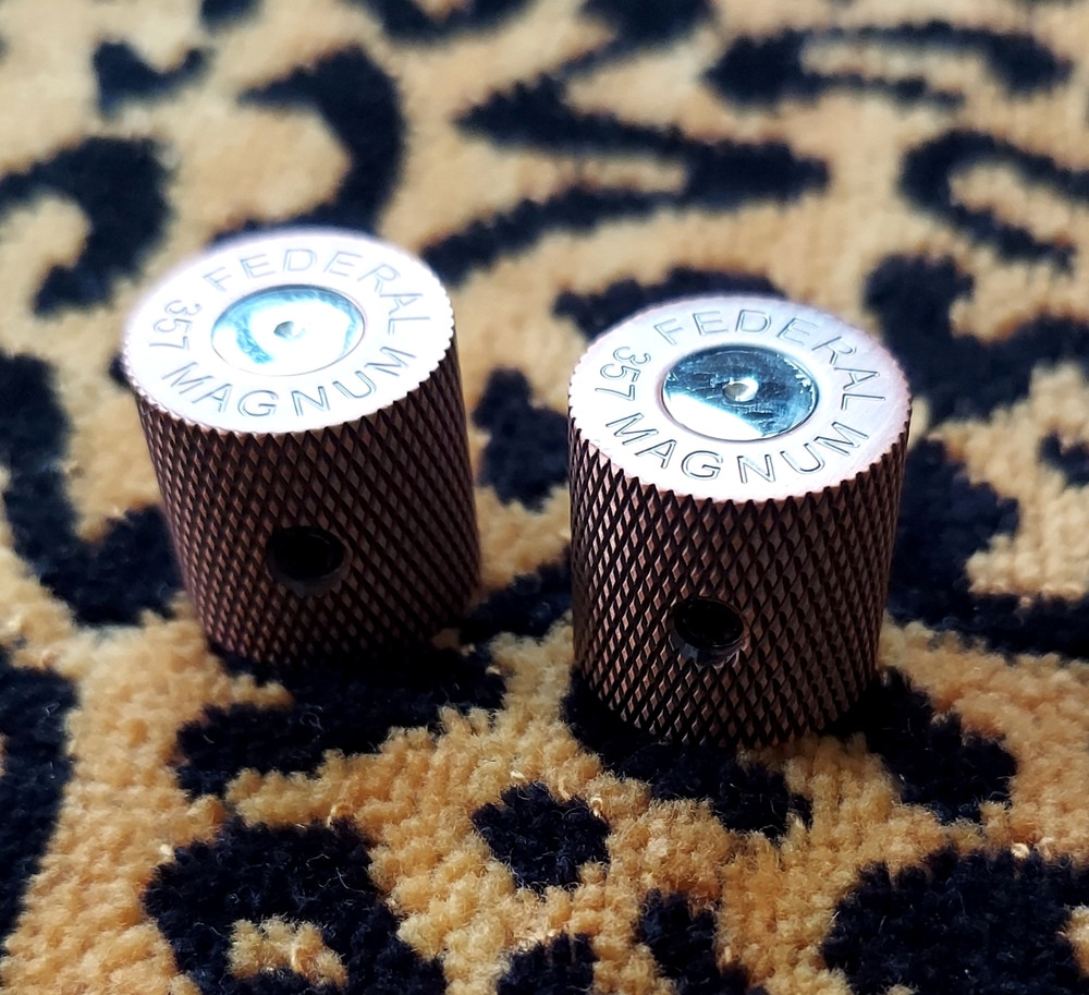 telecaster tele control knobs (2) bullet shell bronze volume treble * 6mm