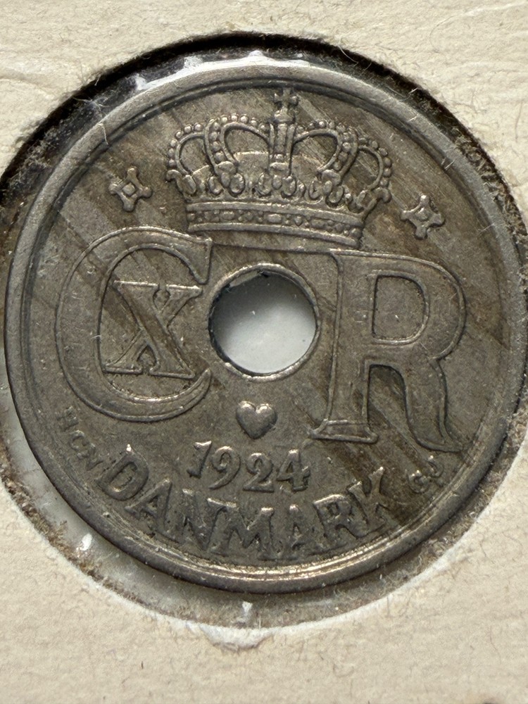 1924 Denmark 25 Øre coin
