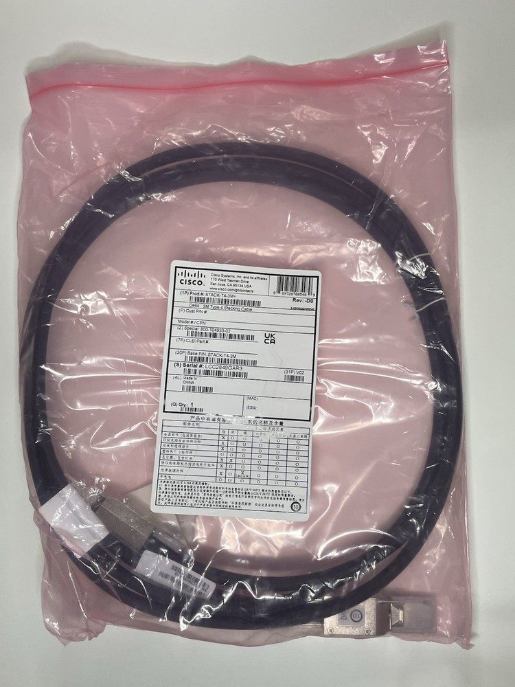 Cisco C9200 3M Type 4 Stacking Cable STACK-T4-3M