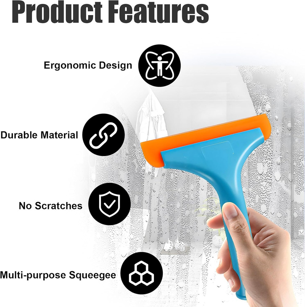 Small Silicone Window Squeegee, Car Windshield Water Blade Squeegee, Multifuncti