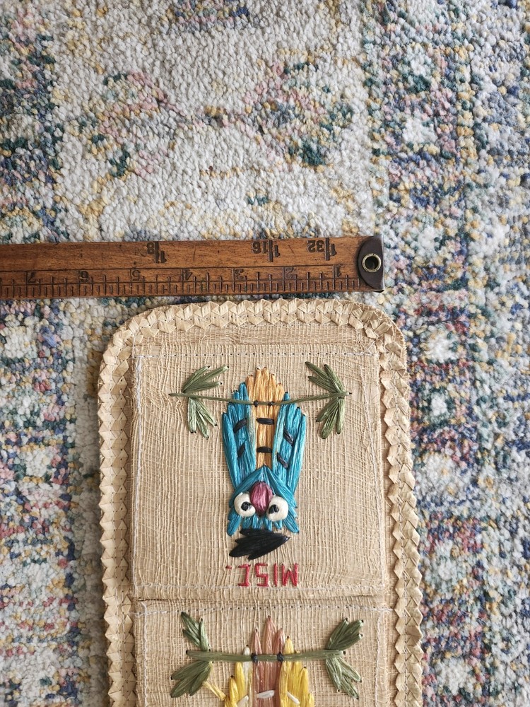MCM woven owls mail holder. Mint condition