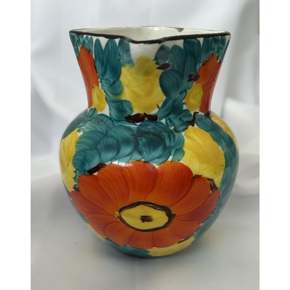 Cute Colorful Hand painted Czechoslovakia Pitcher