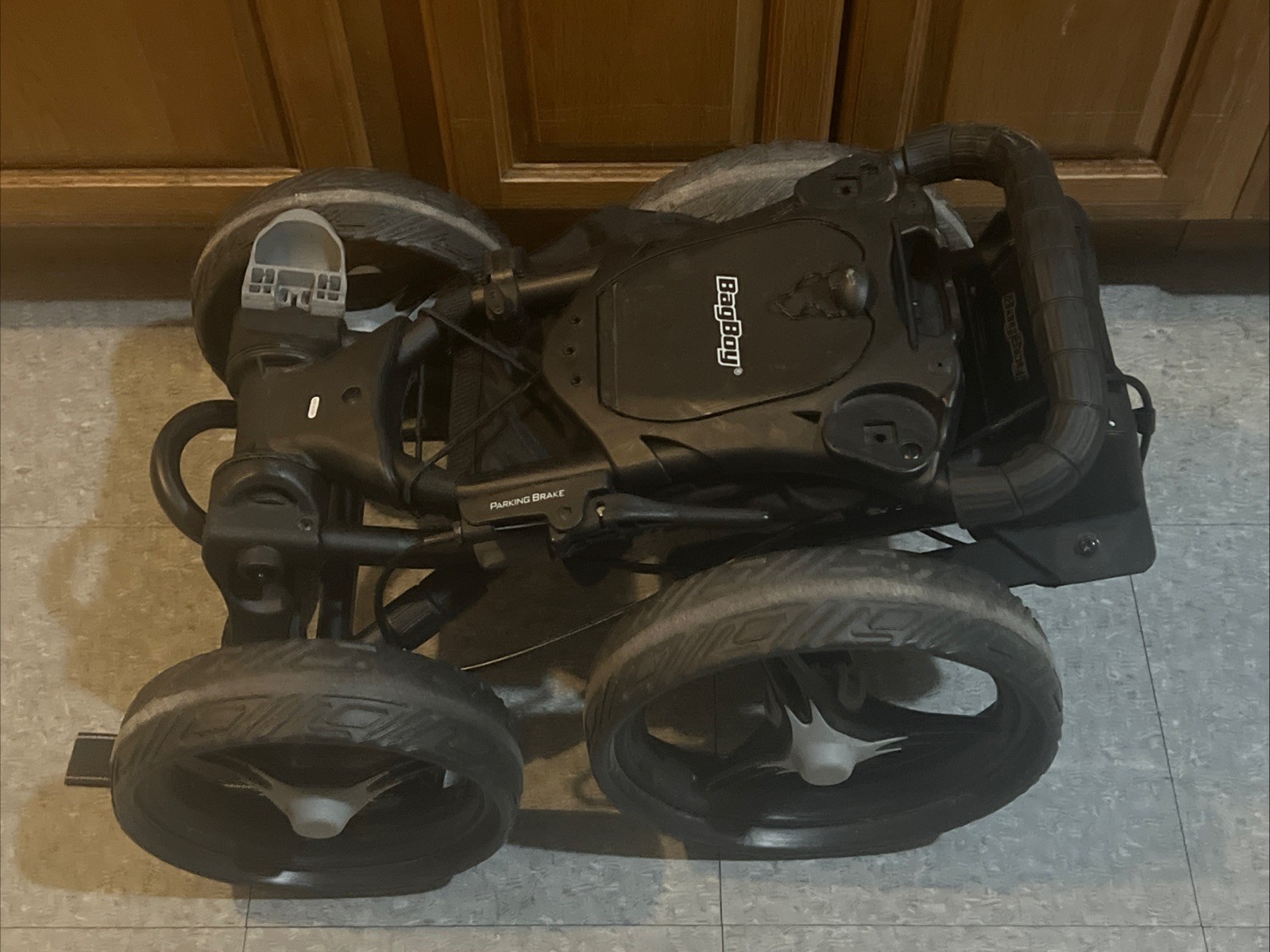 Bag Boy Quad Golf Push Cart - Black - 4 Wheel - Collapsible w/ Brake