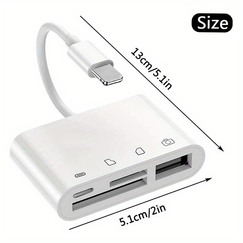 4 in 1 USB Camera Connection Micro SD TF Card Reader Adapter for iPad iPhone IOS
