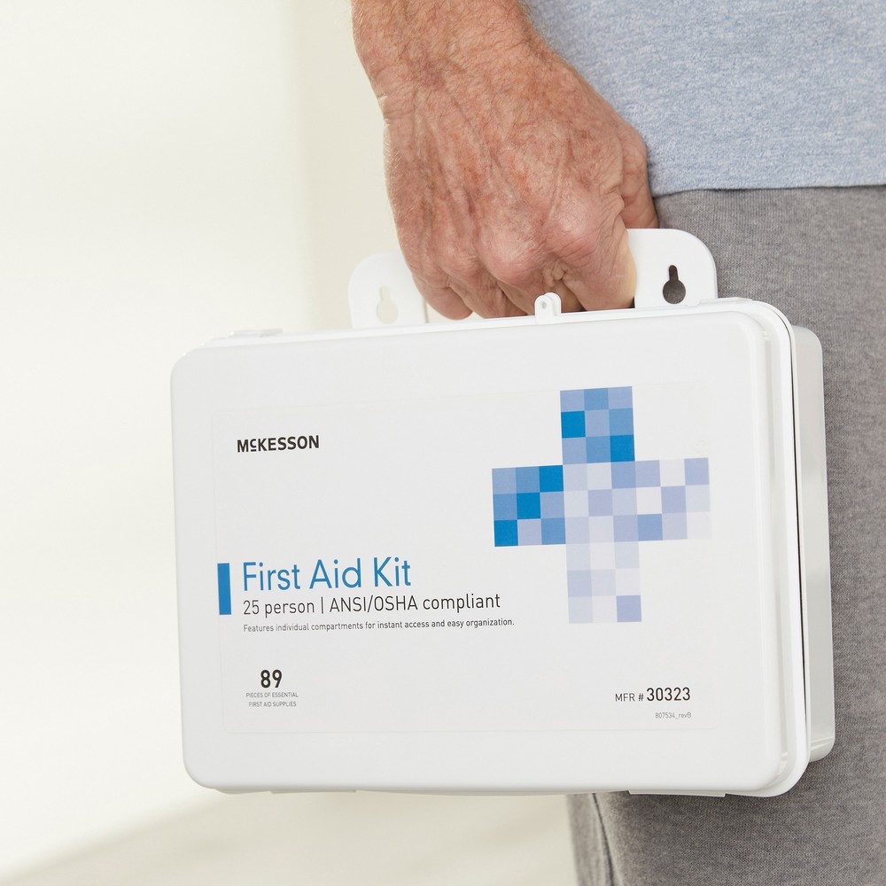McKesson 25 Person Wall Mount First Aid Kit Plastic Case
