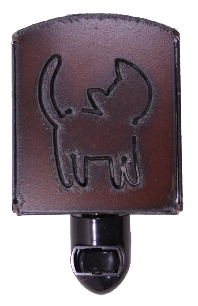 The Rustic Barn - Rustic Metal Cute Cat Night Light