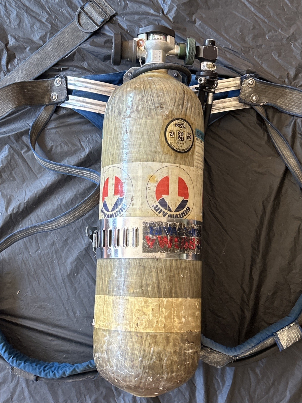 Survivair compressed air tank (EMPTY) 4500PSIG 60Min 917162 L87G-1 USED