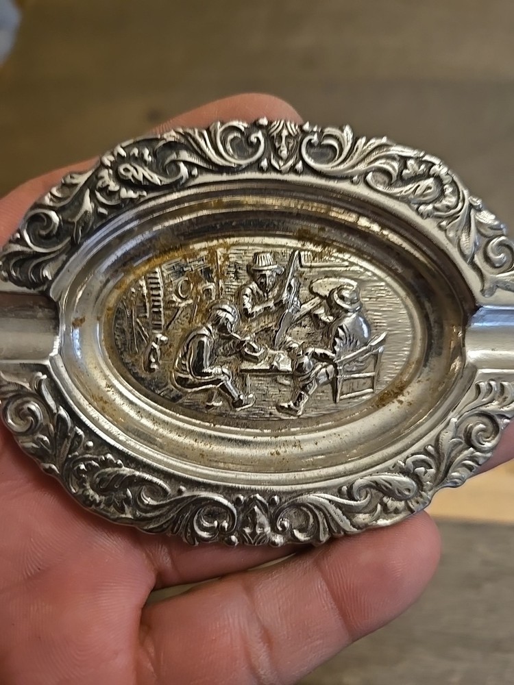 2 Small Vintage Silver Plated Ashtrays See All Pics And Description