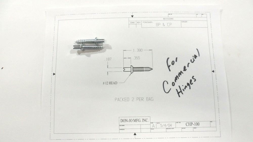Outswing Hinge Security Screws for hinges with removable hinge pins in 2 Sizes