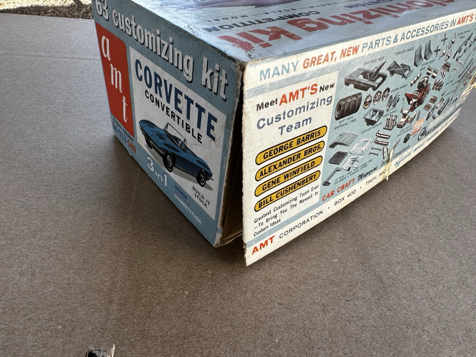 KIT#1-VINTAGE AMT '63 CUSTOMIZING KIT CORVETTE CONVERTIBLE 06-913-149