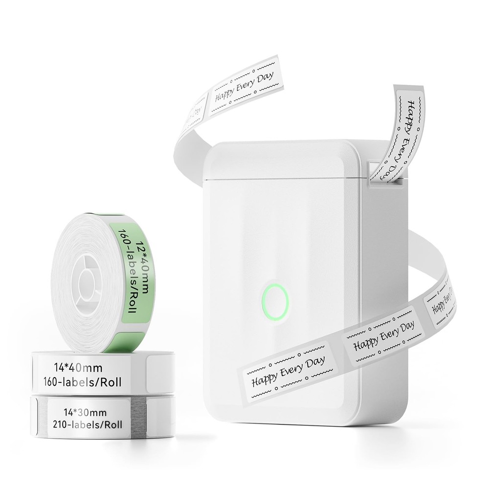 D110 Upgraded Version Mini Label Maker Machine with 3 Tapes, Portable Bluetoo...