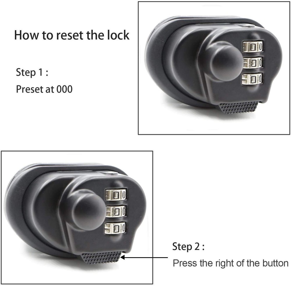 Trigger Lock 3 Digit Combination Lock & Cable Lock Compatible with Many Handg...