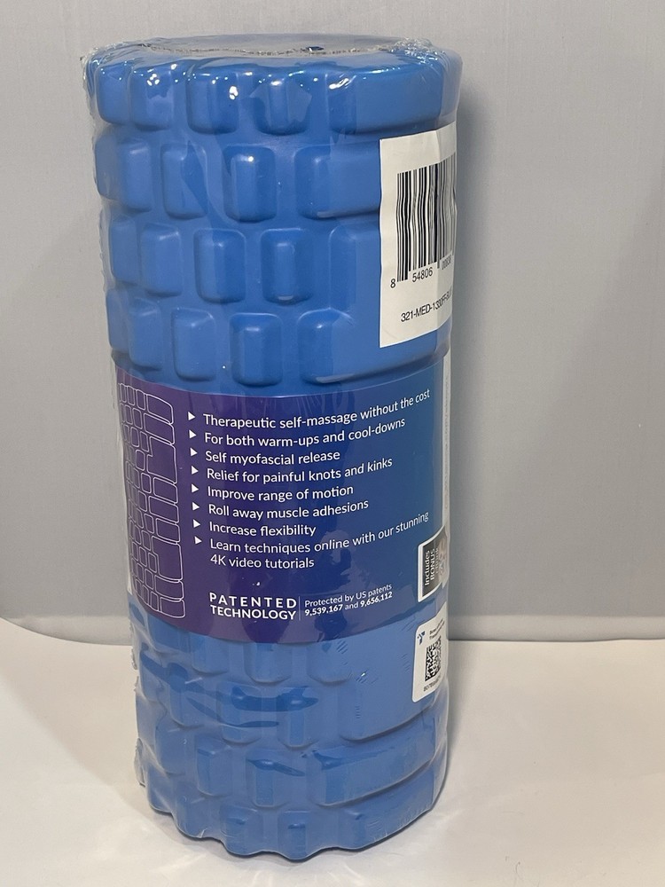 321 Strong Recovery Solid Core Medium Density Foam Roller. Blue. NEW!!