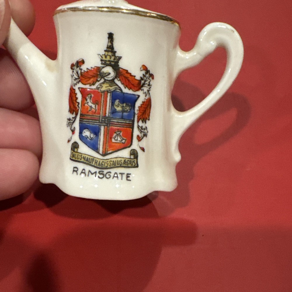 Miniature Watering Can - Czechoslovakia Crested China - Ramsgate