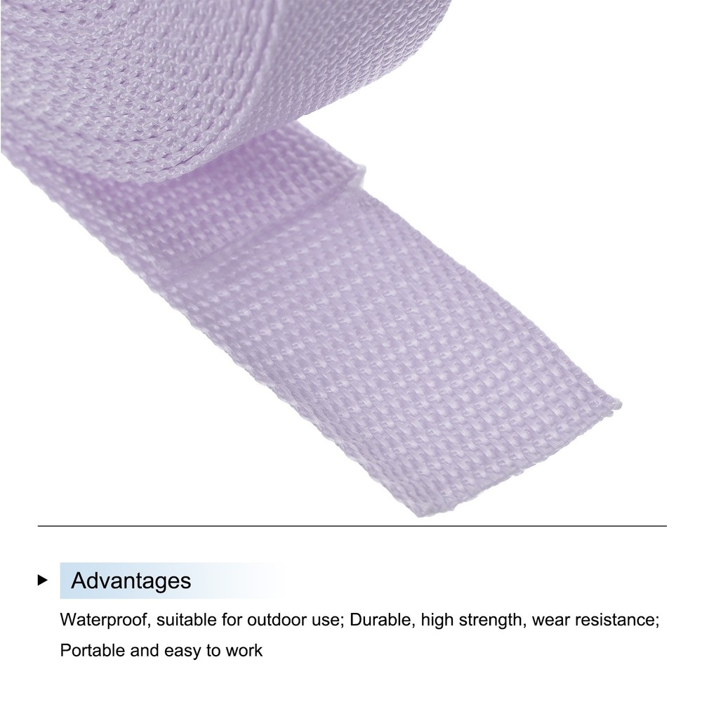 Lightweight Polypropylene Webbing Strap 3.8cm 10 Yard Light Purple