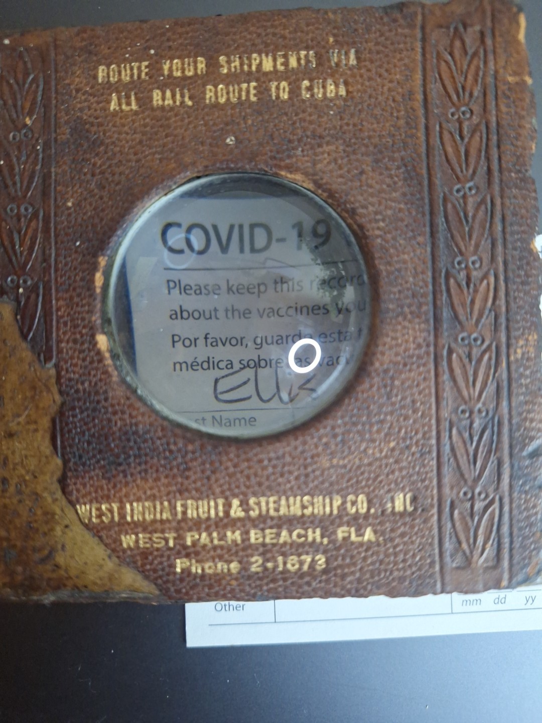 Vintage 1940's Domed Advertising Magnifying Glass Paperweight