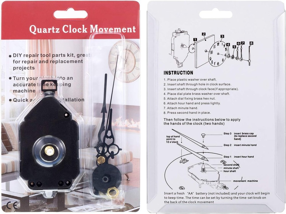 DIY Quartz Clock Movement Kit with Pendulum - Frameless Design for Custom Clocks