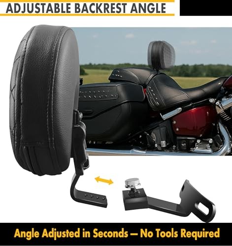 Adjustable Driver Rider Backrest Quick Release for Harley Softail 57-GB-1