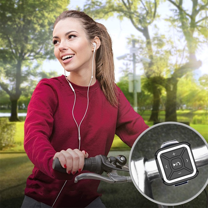 Car Wireless Bluetooth MP3 Media Remote Control Button Steering Wheel Bike Mount