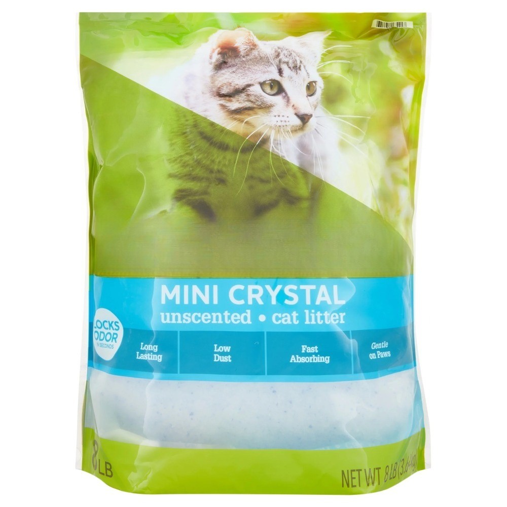 (4 pack) Mini Crystal Unscented Cat Litter, 8 lb
